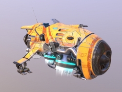 C4D赛博朋克飞行器飞船模型 Cyberpunk Speeder