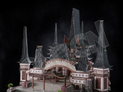 C4D香格里拉中式建筑模型 Kitbash3d-Shangri-La_BldgLG_H_grp