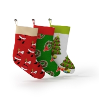 圣诞节饰品：圣诞袜子C4D模型 Christmas socks 3D model