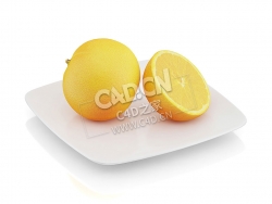 C4D一半橘子模型 Halved orange