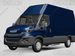 依维柯封闭式面包车货车2017款C4D汽车模型下载