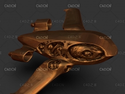 破损的卡通飞机雕塑C4D模型 Aircraft sculpture