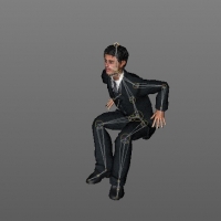 商业男士C4D绑定(坐下动作)模型 man 13
