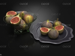 玻璃器皿中的无花果 成熟的无花果 Figs