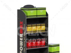 C4D商场超市整箱果汁饮料货架展柜模型下载market stand drinks