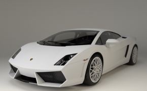 白色兰博基尼跑车C4D模型 Lamborghini Gallardo LP 560-4