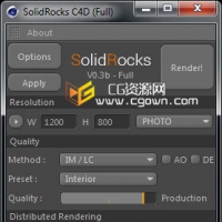 C4D快速优化vray渲染设置插件 SolidRocks v0.3b For Cinema 4D WIN64