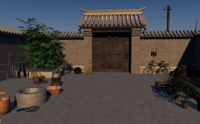 古建门口 中式院落门口C4D模型