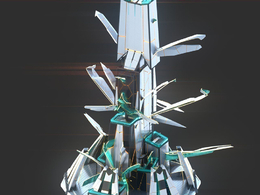 未来科幻创意摩天大楼建筑c4d模型 Sci-Fi Futuristic Future Fantasy City Building-3