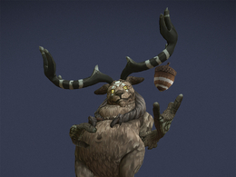 玩橡子的麋鹿卡通动物week-1-pan