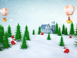 C4D OCTANE圣诞节场景模型