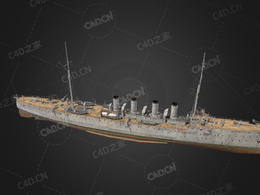 美国海军切斯特级侦察巡洋舰切斯特号轻巡洋舰C4D模型下载Chester 3d model