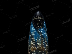 夜间摩天大楼办公楼写字楼C4D模型 Archmodels Vol.103_Night Skyscrapers - model-49