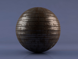 C4D生锈的车库门材质 横条纹金属材质 Rusty Garage Door Material for Cinema 4D