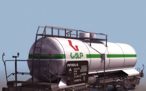 油罐运输轨道货车C4D模型 Tank truck rail transportation 3D model