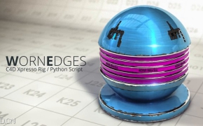 C4D粗糙磨损边缘预设脚本插件 Worn Edges Cinema 4d 含使用教程