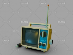 低面多边形电视机模型Asset_Electronic_TV