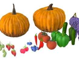 20组低多边形水果3D模型合集 Fruits Collection 游戏动画场景素材