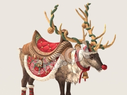 C4D驯鹿模型（包含骨骼绑定动画) Reindeer_A01 3D Model