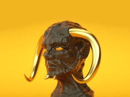 C4D Octane冥界牛角怪兽模型 Cinema 4D 3D Model Underworld Bust Sculpt