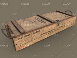 木箱军械箱C4D模型 Old wooden box 3d model