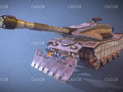 C4D坦克铲车模型