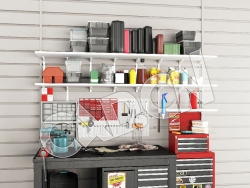 C4D加工维修工具桌工具架模型