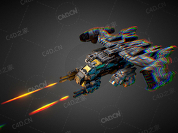 C4D科幻飞船太空舰飞船科幻飞行器太空船外星战舰模型Sci Fi Dropship R35