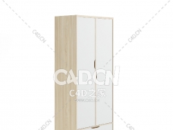 木制儿童衣柜C4D模型下载 Wooden Children's Wardrobe