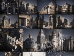 巴黎罗马伦敦标志性城市建筑新古典主义风格房屋C4D模型 Kitbash3D – Art Nouveau