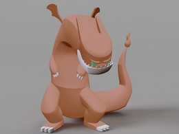 [Zbrush模型]卡通喷火龙3d模型 Square Charizard