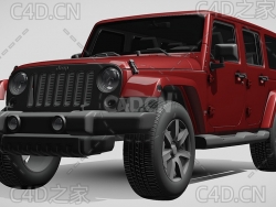 吉普JEEP牧马人无限高地版2014款C4D汽车模型下载