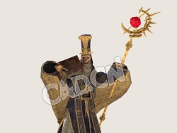 C4D巫妖模型（包含骨骼绑定动画) Liche_A01_SK_BYN 3D Model