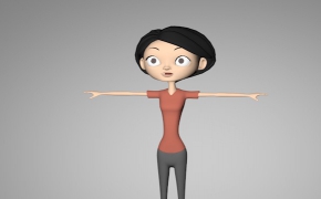 卡通女性性形象C4D模型（含绑定）Cartoon female Model 3D