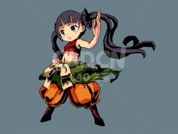 卡通素描女孩扭动身体动画模型etrian-odyssey-3-monk