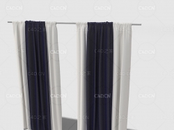C4D客厅窗帘卧室窗帘室内窗帘模型 Curtain 3D Model-24