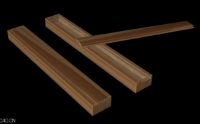 木制筷子盒C4D模型 wooden chopstick box