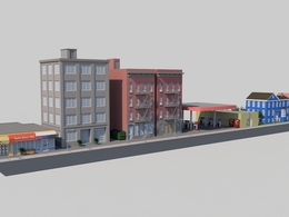 C4D低面卡通街边商店模型 Simple City Pack Plain