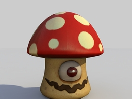 C4D独眼卡通蘑菇模型 Mushroom Monster