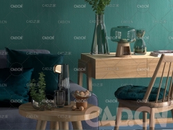 C4D室内渲染模型：客厅木桌 indoor