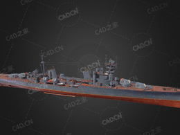 苏联海军肖尔斯7级巡洋舰C4D模型下载Shchors 3d model