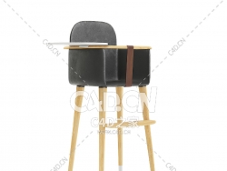 黑色座椅喂食椅C4D模型下载 Feeding Chair with Black Seat