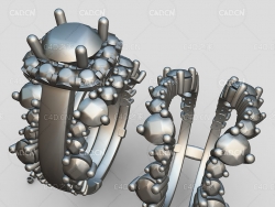 宝石对戒C4D模型 Avalon Stebbins Updtd