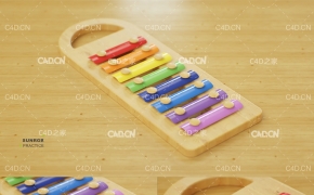 C4D Octane Render儿童音乐玩具模型 MusicToy