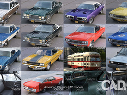 20辆美国老爷车3D模型 CGTrader – American Classics 3D Model Collection
