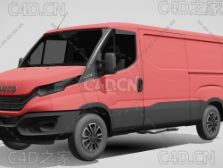 依维柯封闭式面包车货车2022款l2h1C4D汽车模型下载
