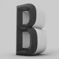 Cinema 4D创建精美凿刻斜边立体字制作教程（大写字母”B"） Chiselled Bevels