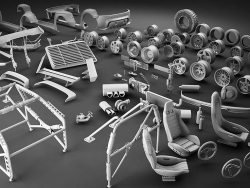 90多个汽车零件模型轮胎轮毂C4D模型ArtStation - Tune Your Car Kit! | Game Assets