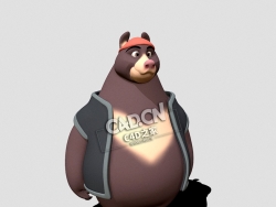 可爱的棕熊卡通角色C4D模型下载 Bear Cartoon Character