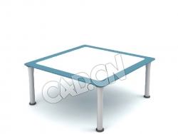 简易方桌办公家具C4D模型